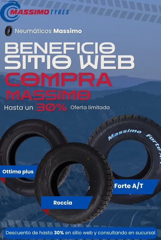 Massimo descuento banner sitio web vista mobil